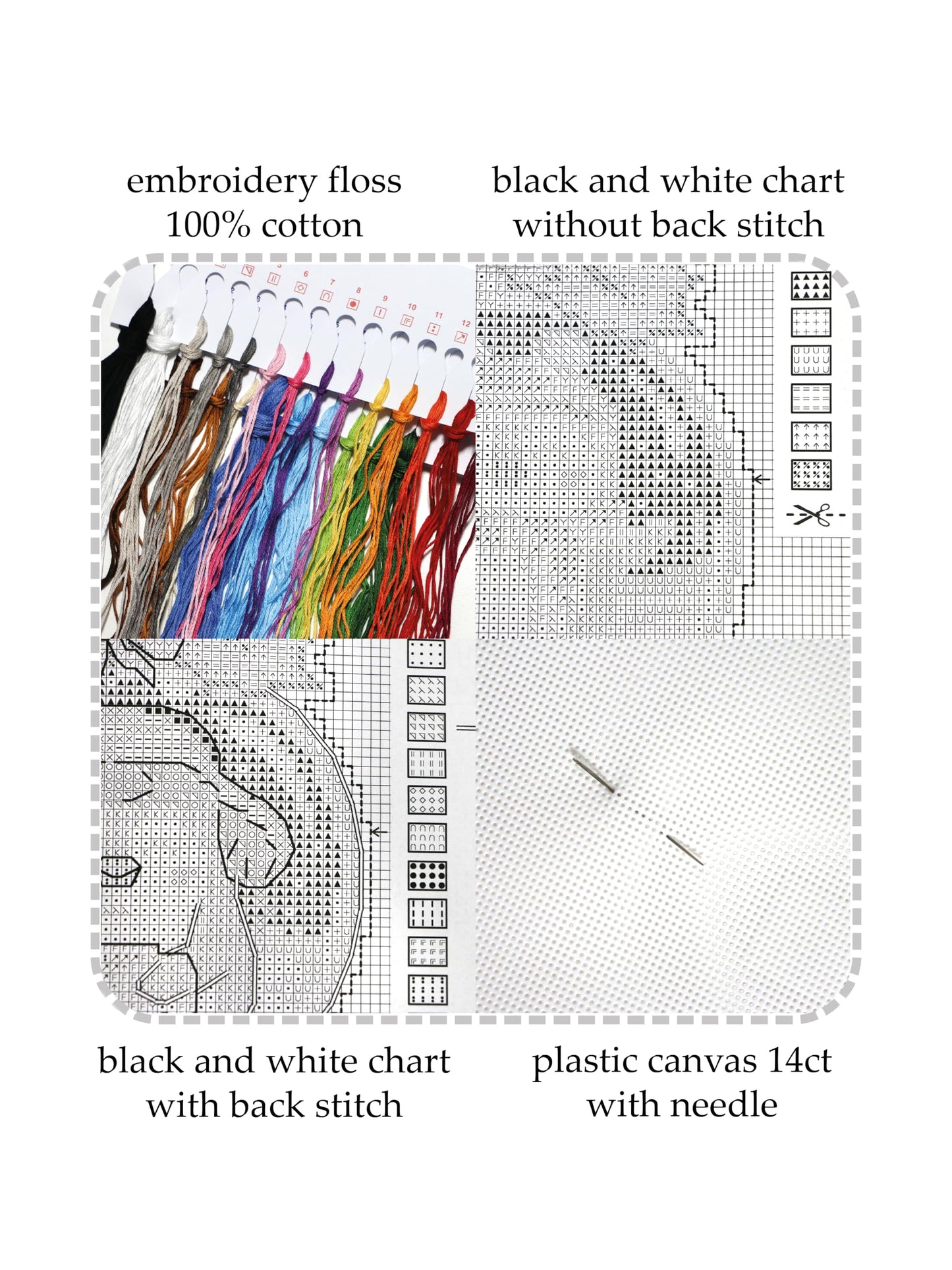 Counted Cross-Stitch Kit on Plastic Canvas with Halloween Scenes. 4 Lovely Ornaments Different Dimensions 147CS. 14 Count Plastic Canvas Sheets. Perfect for Art & Craft Amateurs