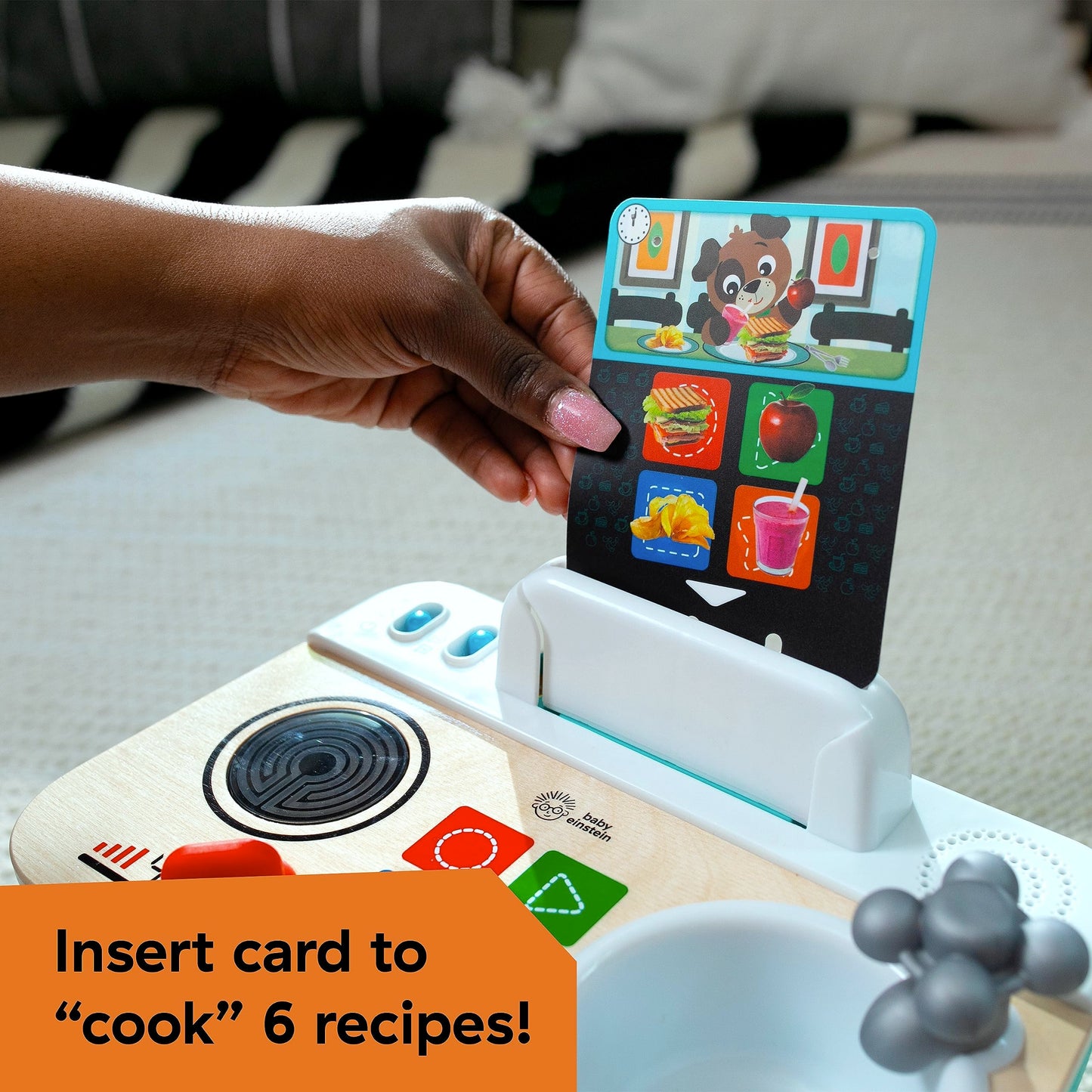 Baby Einstein + Hape Magic Touch Kitchen Play Toy Cooking Stove Set with Real Sounds and Music, Fine Motor Skill Development, Ages 1, 2, 3, 4+