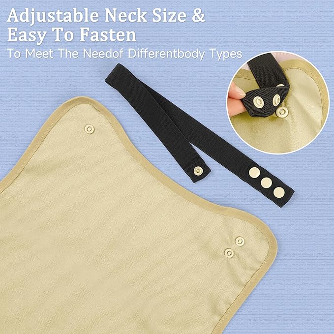 Adult Bibs-3 Pcs Washable Clothing Protector with Upgraded Crumb Catcher
