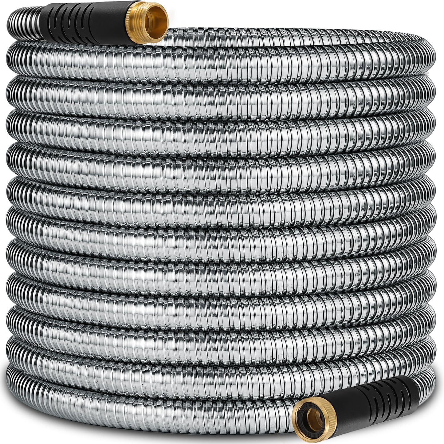 200 ft Stainless Steel Garden Hose - 2026 New Upgraded Metal Water hose - Flexible Water Hoses Pipes with Latex Core, 3/4" Solid Brass Connector - No-Expandable Watering Garden Hoses