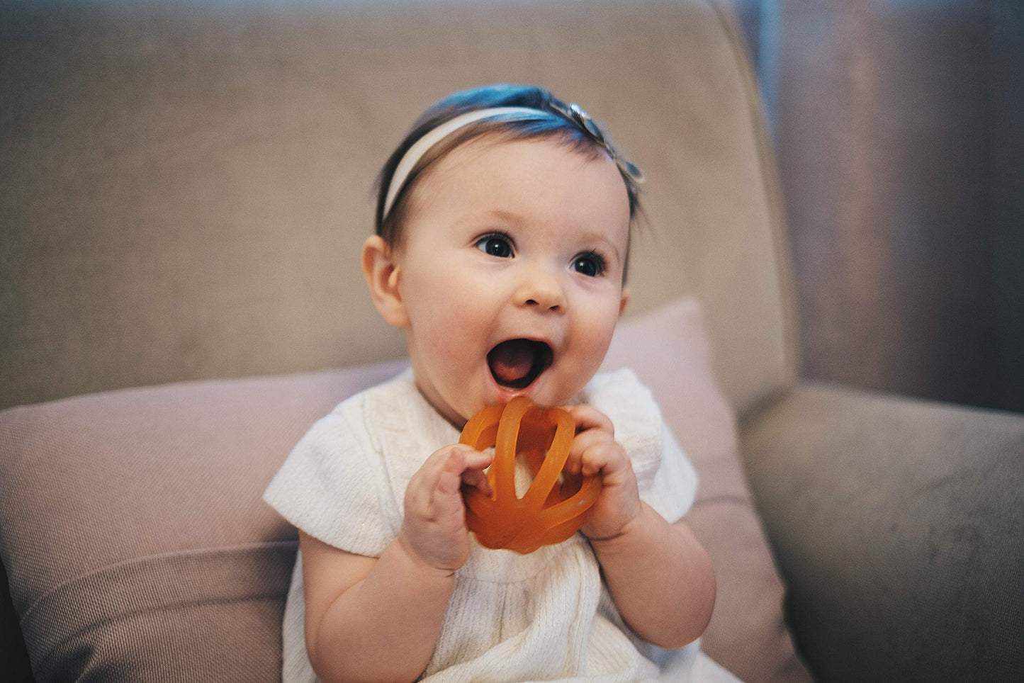 Calmies Teether for Babies Without BPA, 100 Percent Natural Rubber Toy for Infants, Plant Based, No Parabens, No PVC, and No Phthalates, Unscented