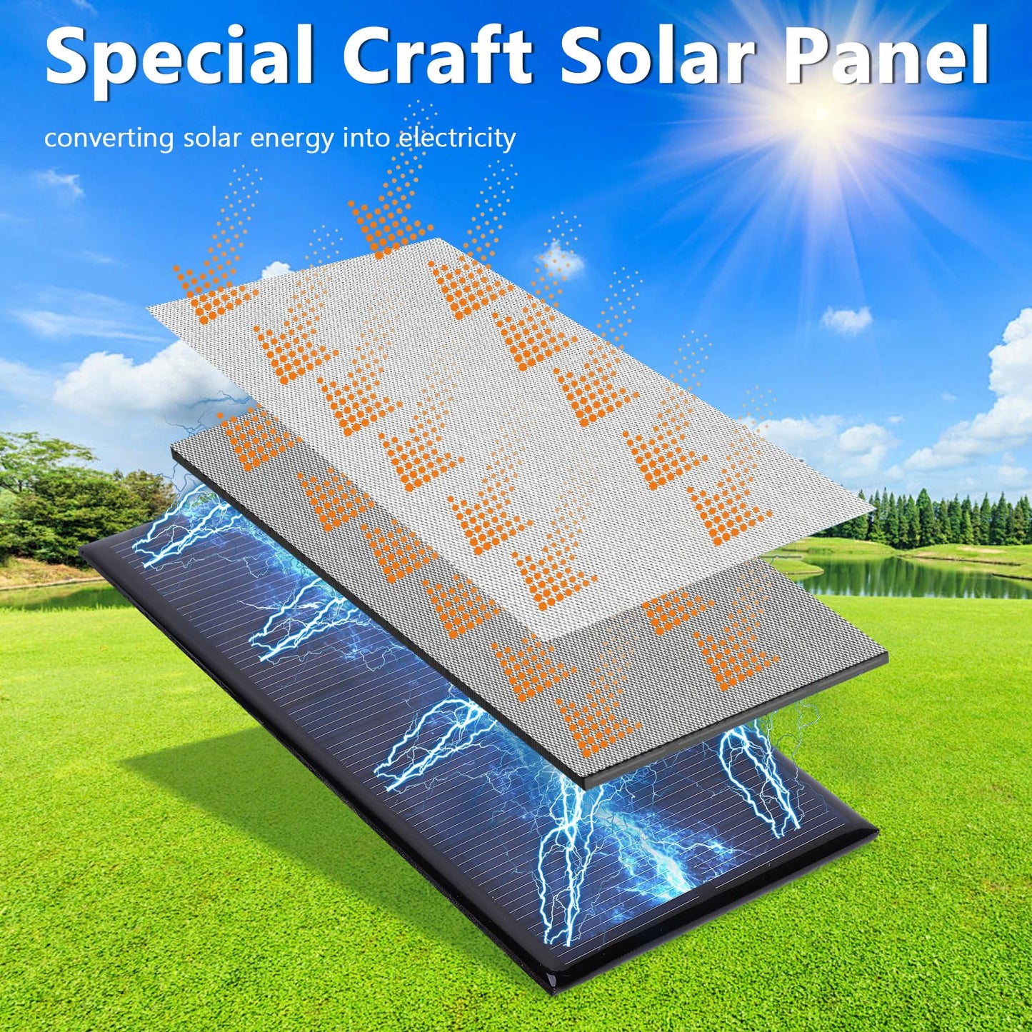 3Pcs Mini Solar Panel DC 6V Polysilicon Solar Cell Charger Module Solar DIY Portatil System Kits with 30cm Cable for Scientific Research Projects,Making Lawn Lights, Landscape Lights,DIY etc