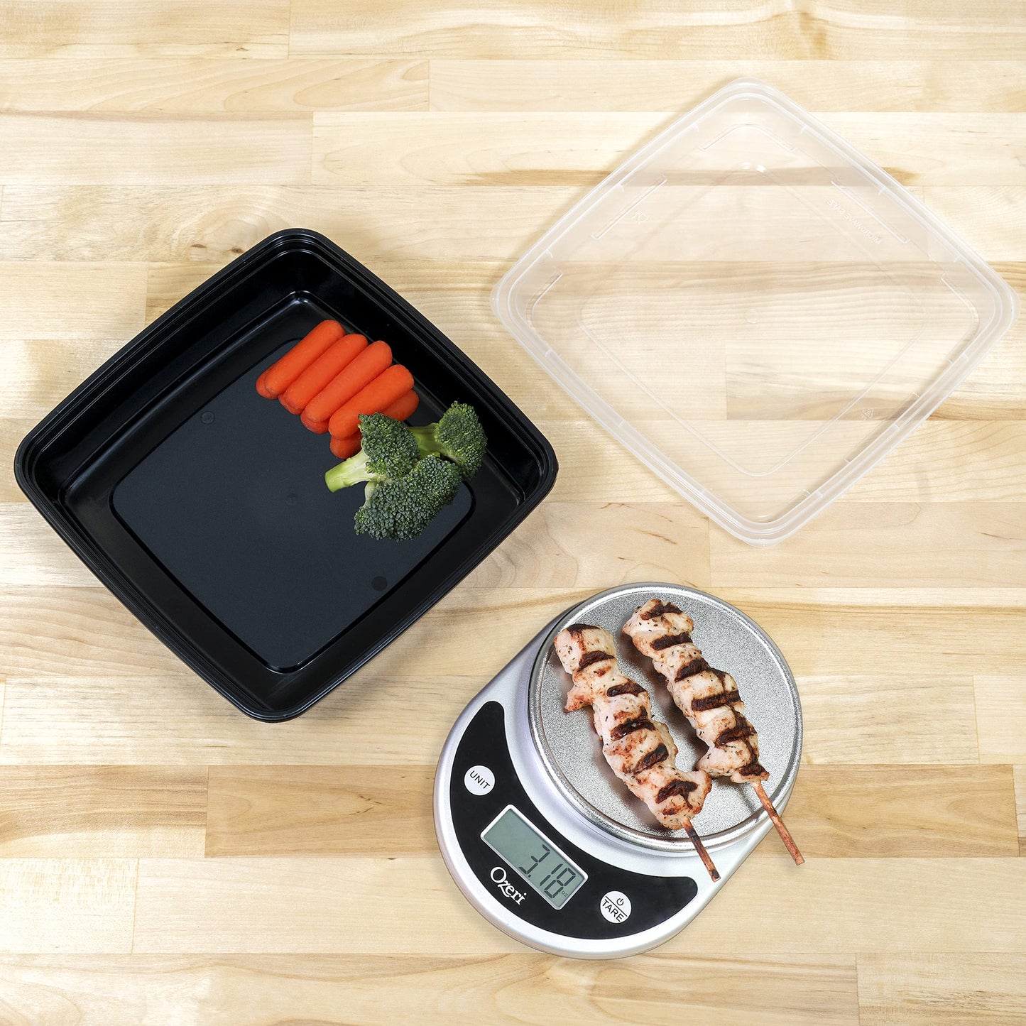 Freshware Meal Prep Containers [20 Pack] 1 Compartment Food Storage Containers with Lids, Bento Box, Stackable, Microwave/Dishwasher Safe (48 oz)