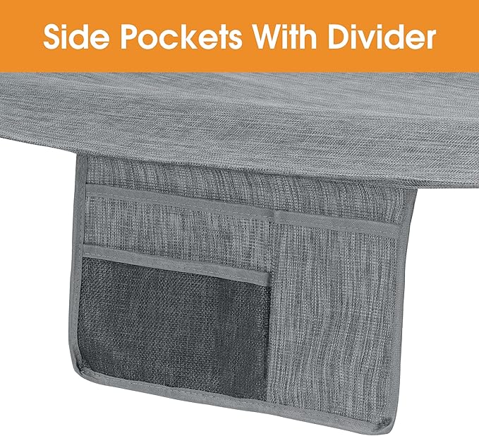 Lazy Daze Hammocks 11 FT Double Outside Hammock Quick Dry Olefin Fabric Hammock with Spreader Bar & Side Pocket for Outdoor Poolside Backyard 450 lbs Capacity, Grey