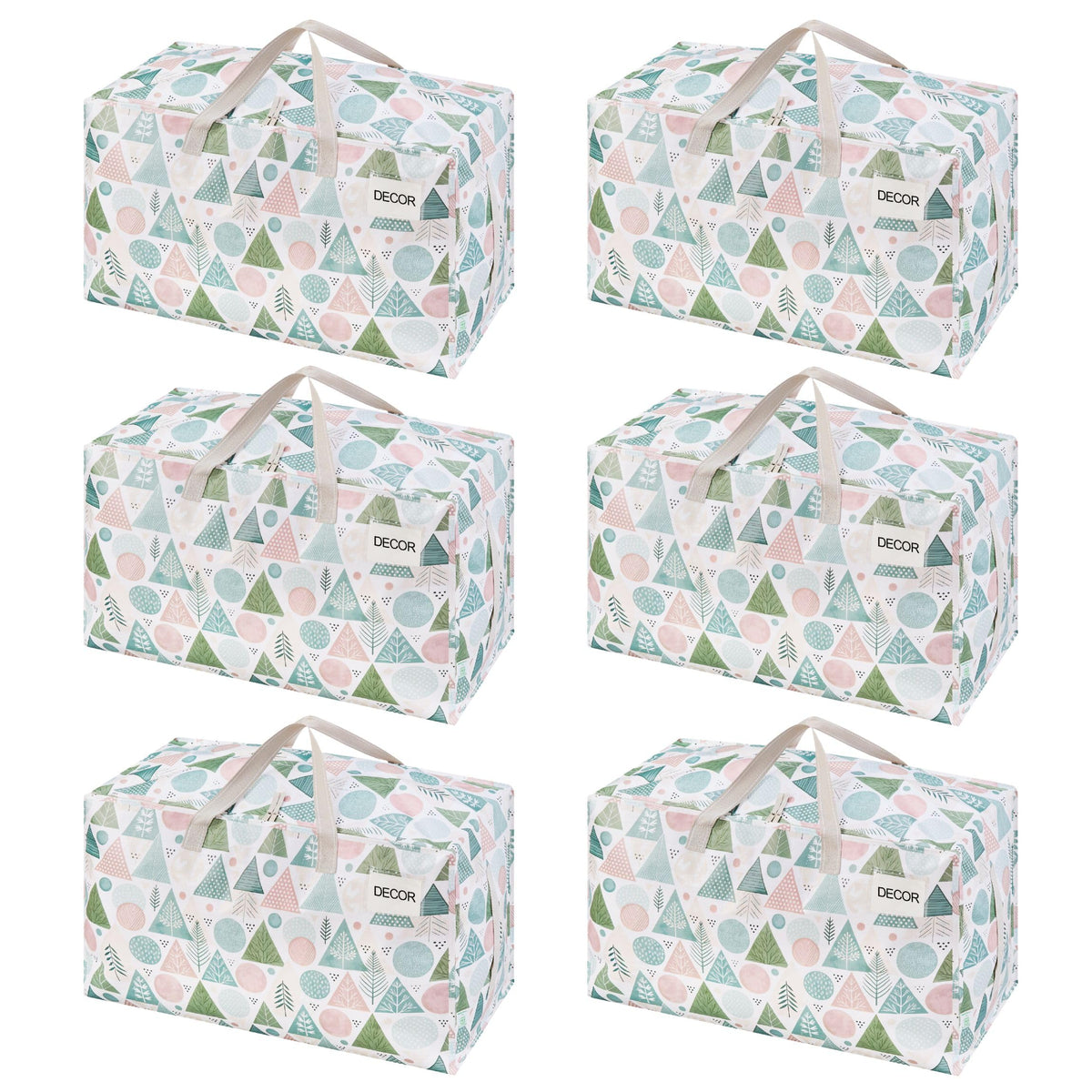 6 Pack Extra Large Heavy Duty Moving Bags with Wide Opening & Reinforced Handles (6 Count)
