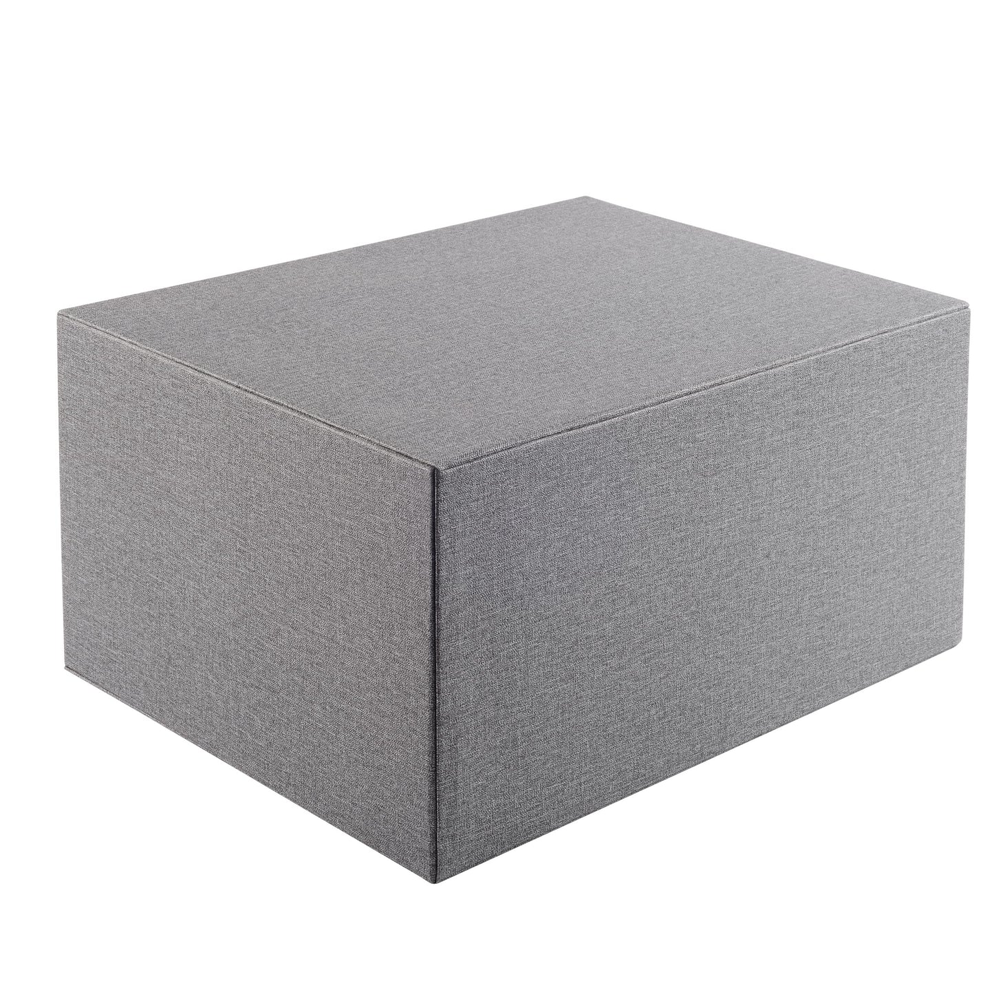 RHCSZ Cloth-effect Faux Leather Desk Organizer File Cabinet Executive Office Supplies Desktop Filing A4 Contract Document Stackable Storage Box with 3 Drawers (Grey)