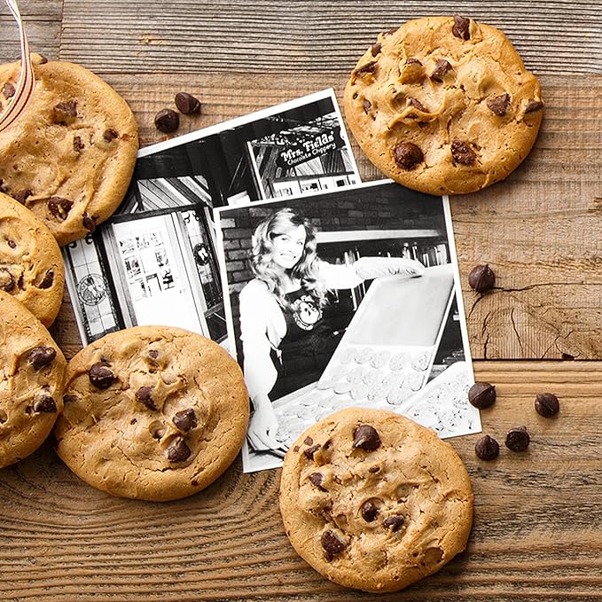 Mrs. Fields Crimson Traditional Cookie Tower - Assorted with 22 Original Sized Cookies and 78 Nibblers Bite-Sized Cookies in our 5 Classic Flavors (100 Count)