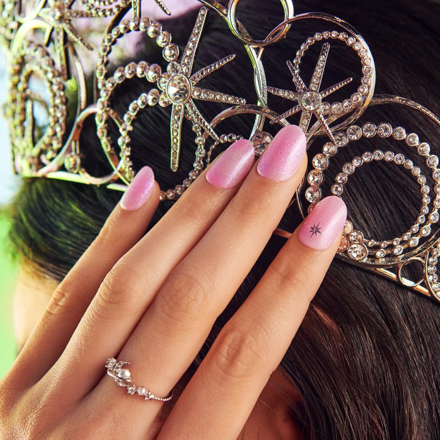 Impress X WICKED: FOR GOOD Press On Nails, ‘Shouldn't This Be Pinker?’, Pink, Short Oval, New Improved Adhesive, Up To 10 Day Hold, Includes 30 Fake Nails, 1 Prep Pad, 1 Manicure Stick, 1 Mini File