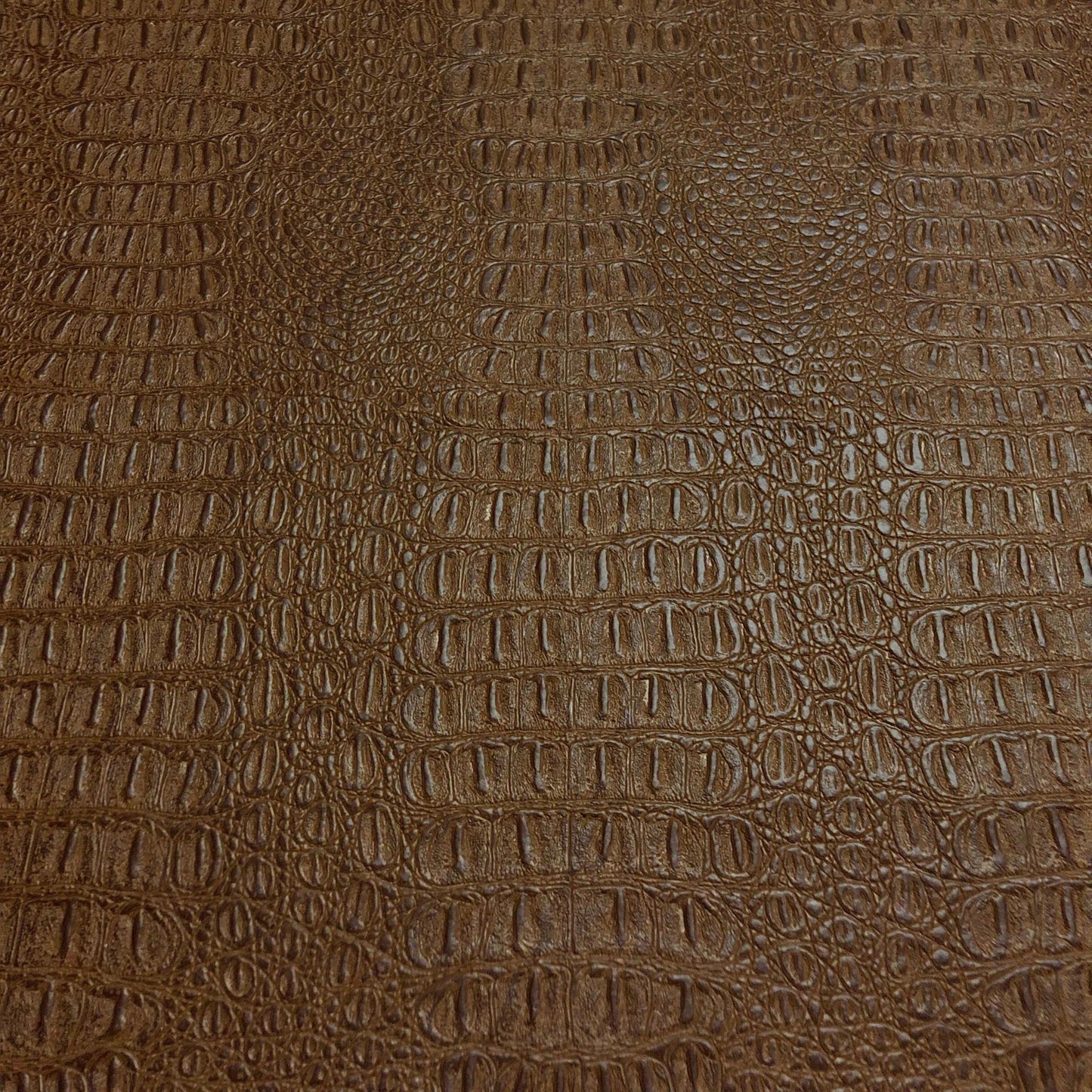 Alligator Fabric, Soft Textured Crocodile Vinyl Faux Leather, Gator Skin Embossed Upholstery DIY Craft and Clips Pleather Sheets – Individual 1 Yard Cut 36”x54” (Saddle)