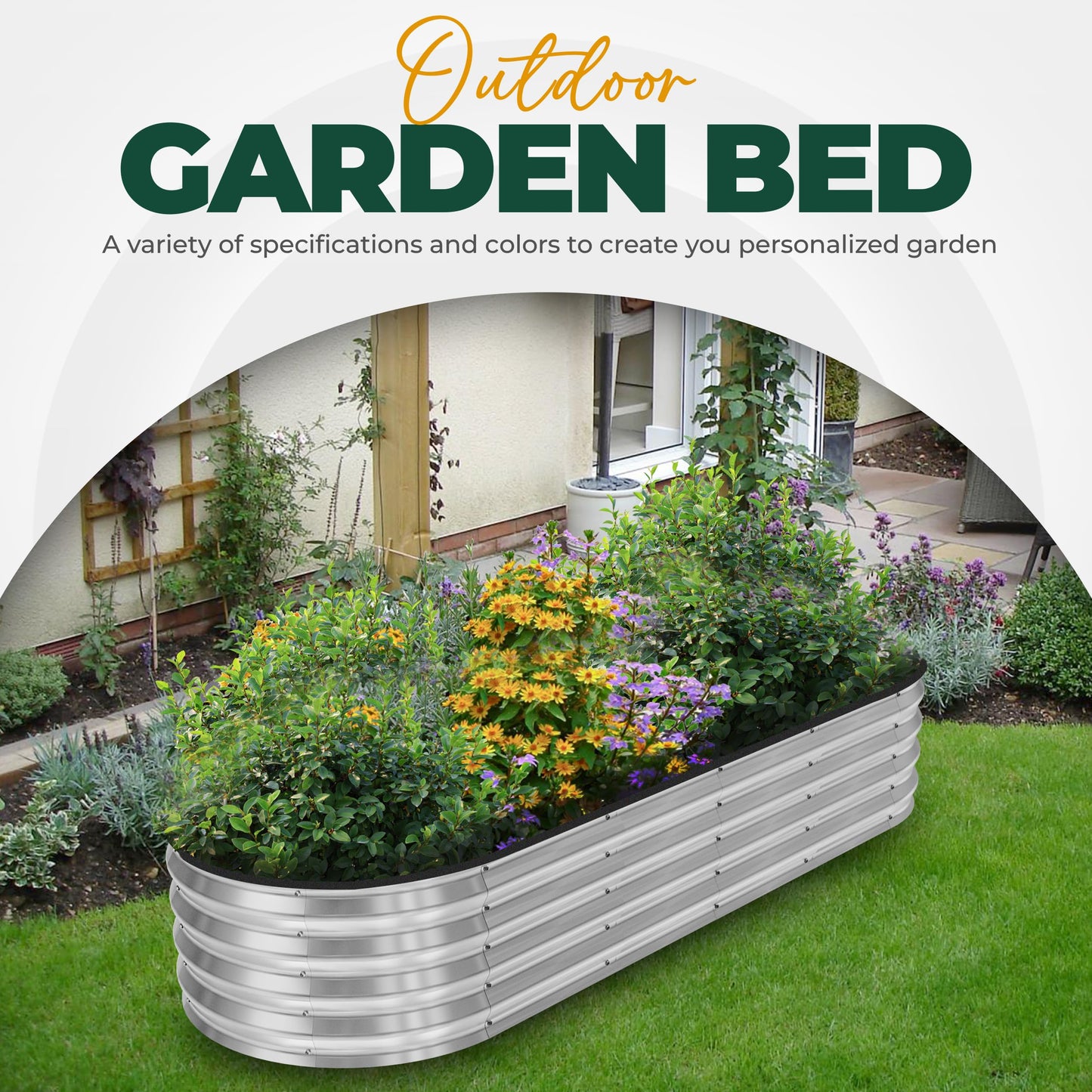 Utopia Home Galvanized Raised Garden Bed, 6x2x1 Ft Lightweight Planter Boxes Outdoor with Easy Assembly, Large Garden Bed for Vegetables, Fruits, Flowers, Silver, Pack of 2