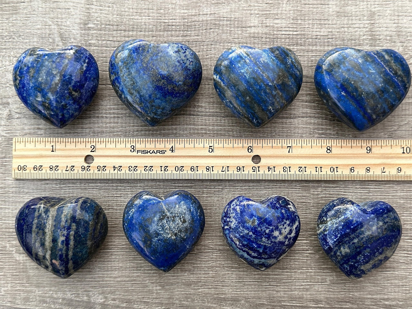 Lapis Lazuli Gemstone Hearts, Polished Lapis Lazuli Puffy Hearts, Lapis Lazuli Crystal Palm Stone, Lapis Lazuli Healing Crystal Hearts (1 Heart)
