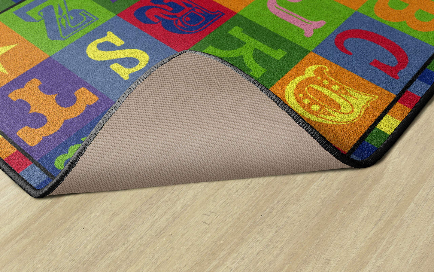 Flagship Carpets Early Blocks Colorful ABC Alphabet Children's Rug for Classroom or at Home Educational Learning Area, Playroom, Kid's Bedroom Mat, 3' x 5', Multi-Color