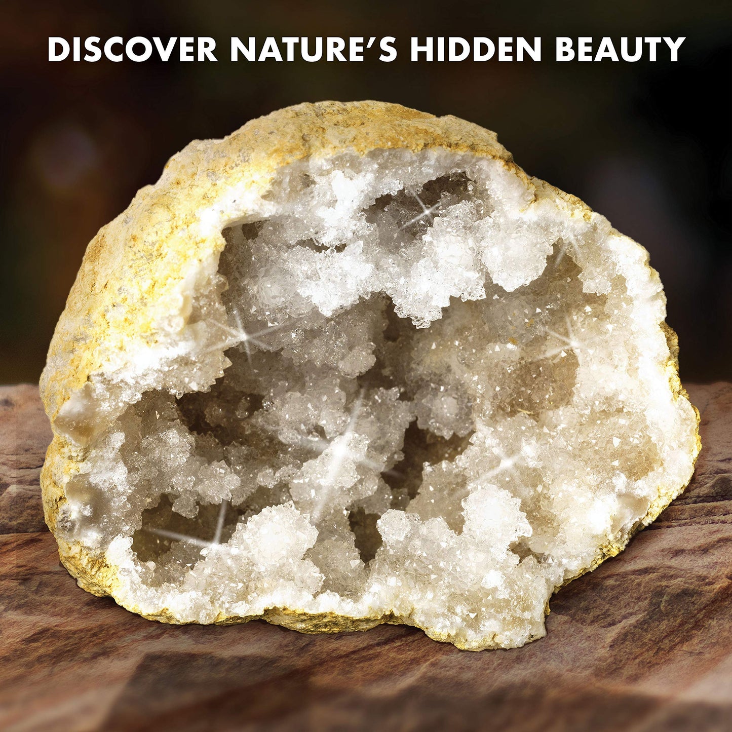 Blue Marble Break Open A Gigantic Geode – Break Your Own Large Geode with Crystals, Earth Science Kit for Kids to Learn Geology, Gifts for Rock Collectors, Cool Rocks for Boys and Girls