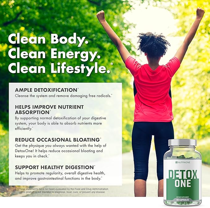 NutraOne DetoxOne 30 Day Extra Strength Detox Cleanse Supports Healthy Digestive Function And Weight Loss| Promotes Detoxification, Increases Energy & Improves Nutrient Absorption*