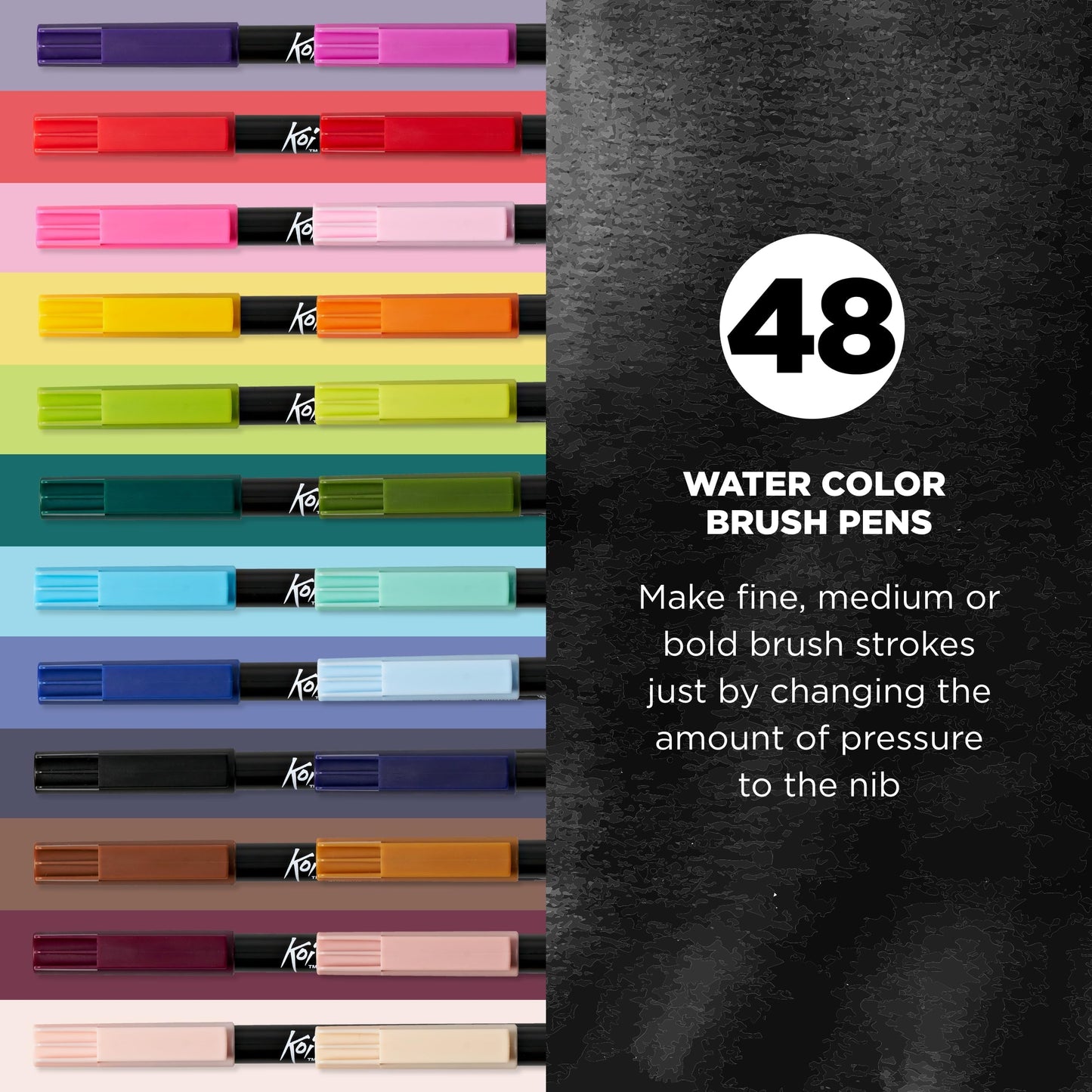 SAKURA XBR-48SA 48-Piece Koi Assorted Coloring Brush Pen Set