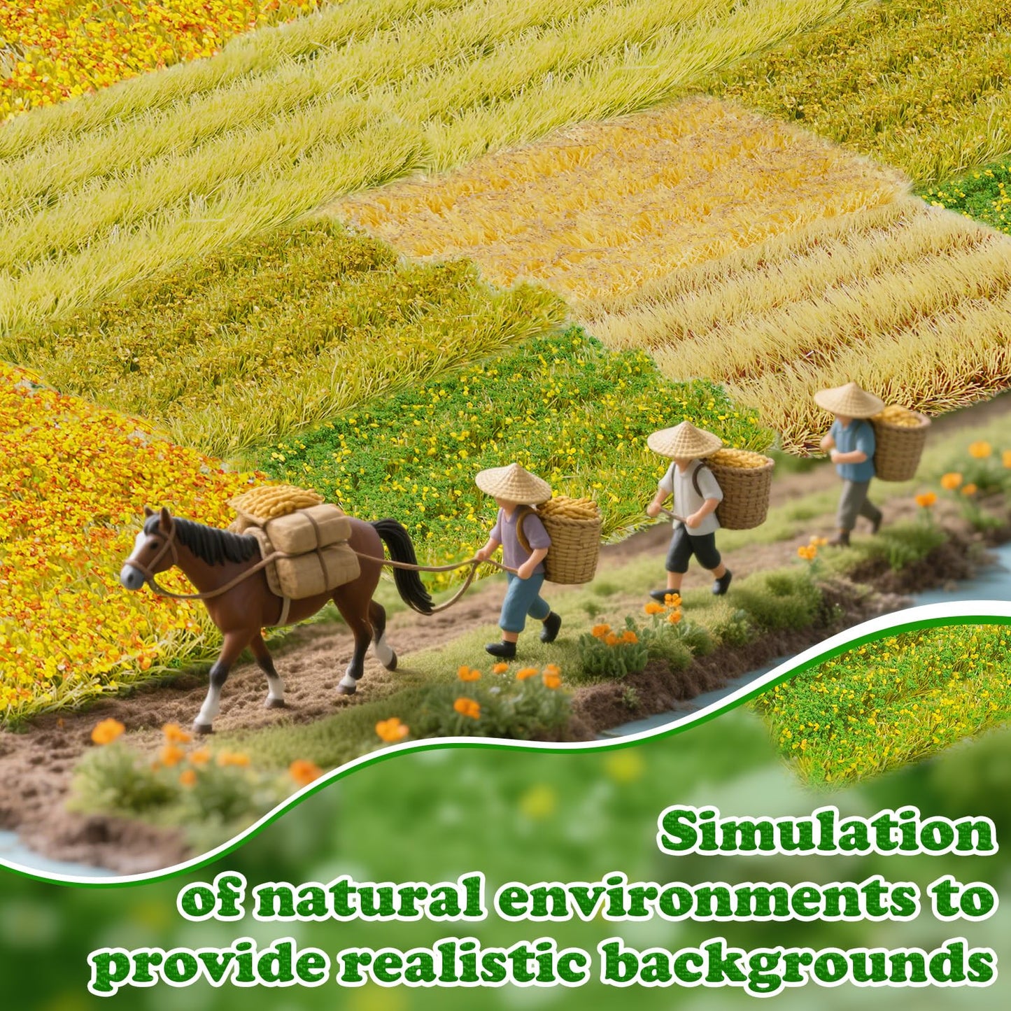 Warmtree 24 Pcs Static Grass Bushy Tufts Lowland Shrubs Model Kit Scenery Model DIY Miniature for Train Landscape Railroad Scenery Sand Military Layout Model War Gaming Terrain Diorama Supplies