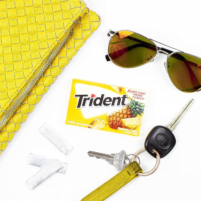 Trident Pineapple Twist Sugar-Free Chewing Gum, 12 Packs of 14 Pieces (168 Total Pieces)