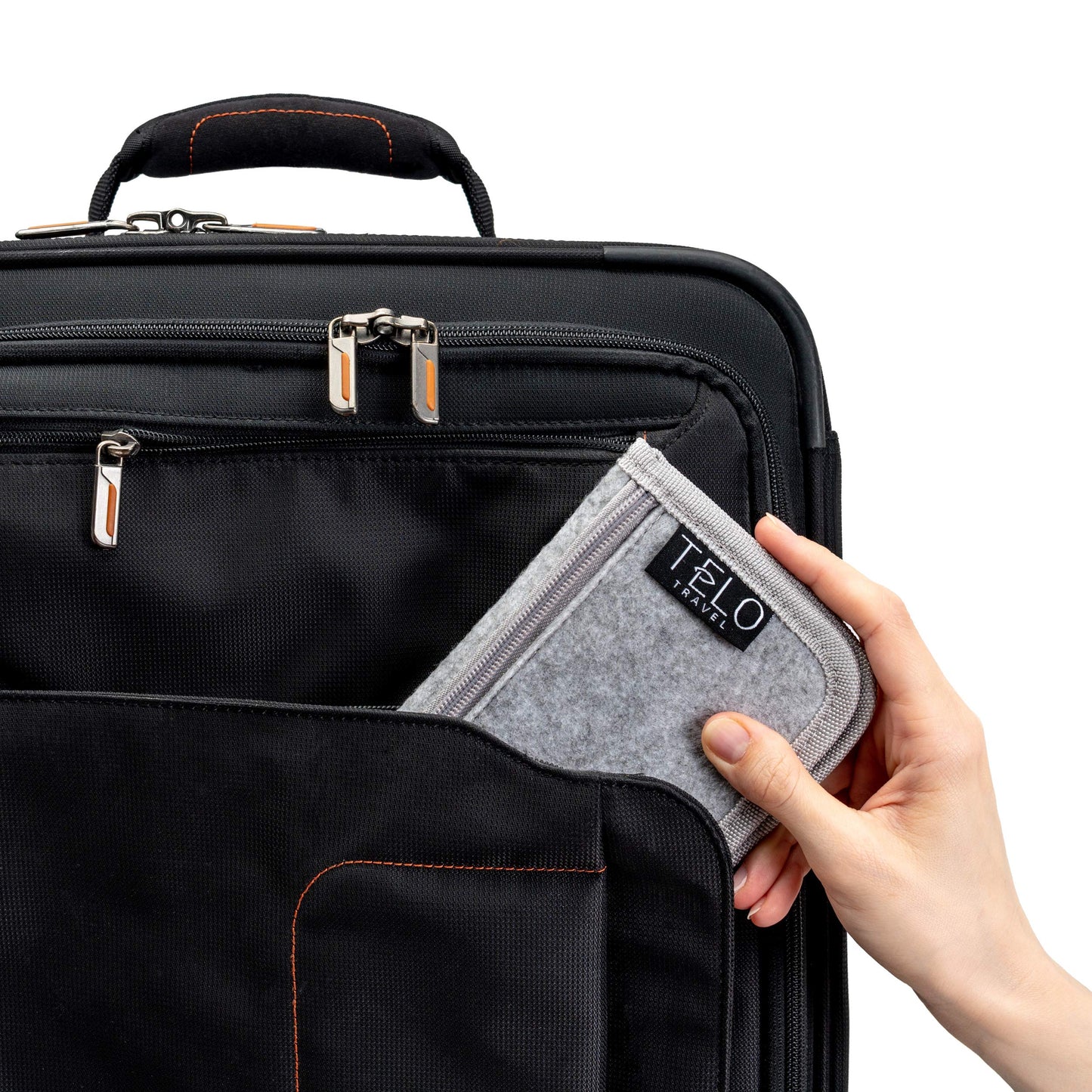 TeloTravel AM/PM Bi-Folding Pill Organizer + Supplement Case for OTC Medicine, Prescription + Vitamins - 14 Labeled Monday-Sunday Slide Lock Pouches, Grey Travel Pill Case