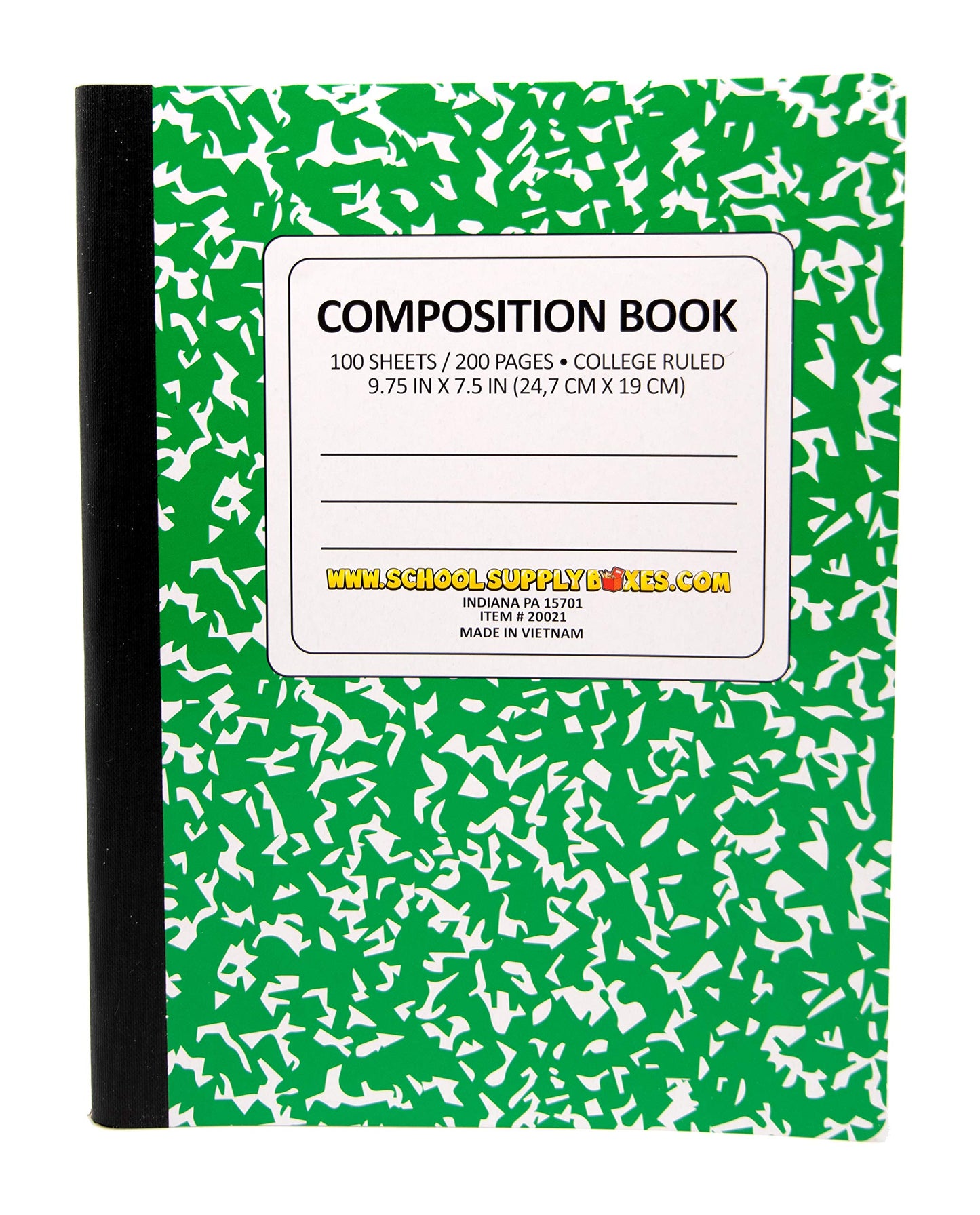 100 Sheet Composition Notebooks - School Supply Boxes - 5 College Ruled Writing Notebooks - 1 Black, 1 Red, 1 Green, 1 Blue, and 1 Yellow (College Ruled)