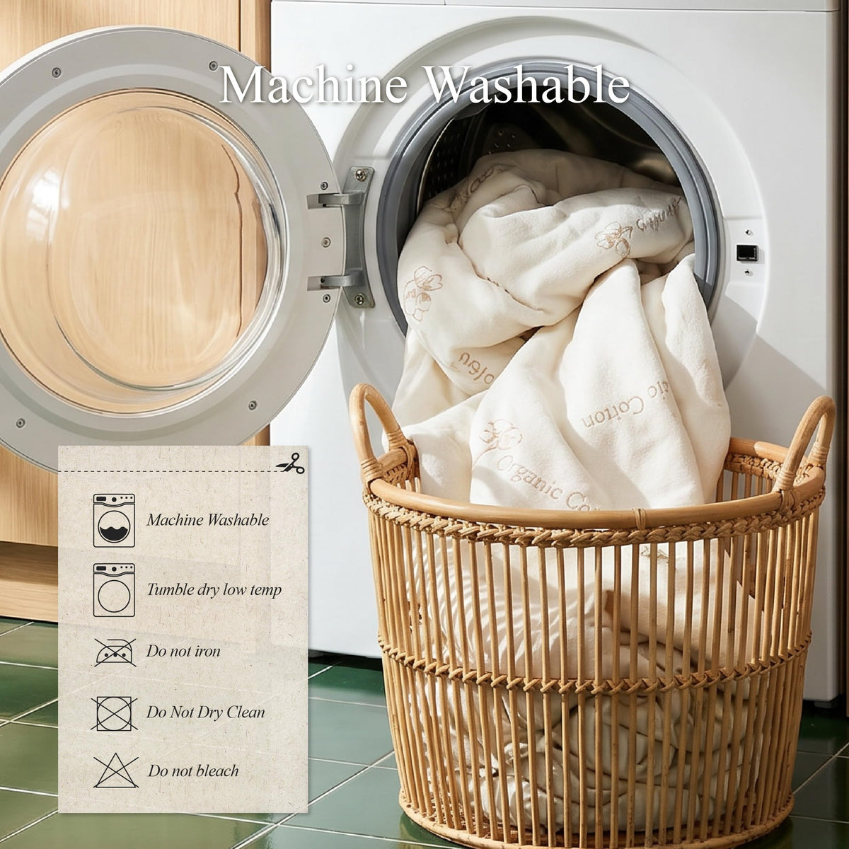 Waterproof Mattress Protector Organic Cotton Surface Queen Size