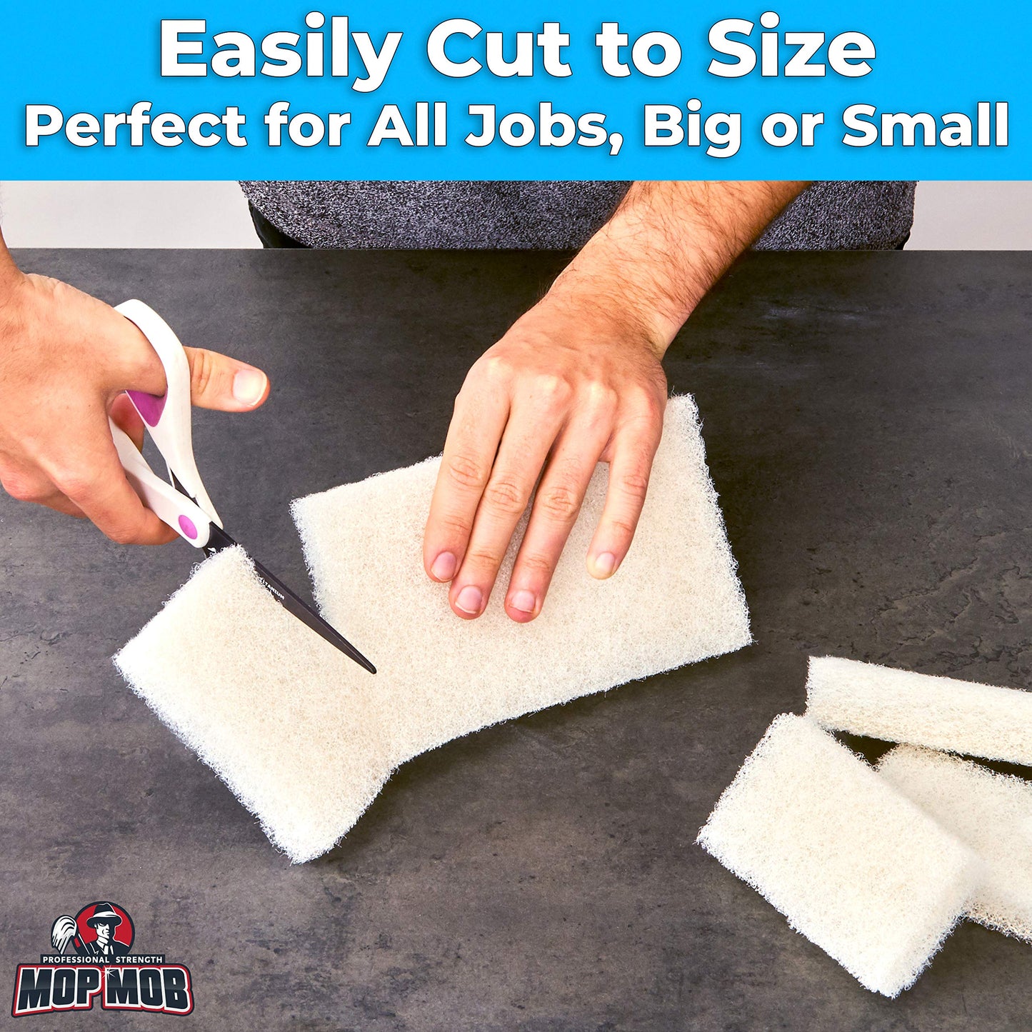 Non-Scratch, Super Long-Lasting Scrubbing Pad 5 pk, 10x4.5in. Best Reusable Multipurpose Scouring Sponge for Home Surfaces. Perfect Pro Grade Multi-Surface Scrubber Pads for Light-Duty Indoor Cleaning