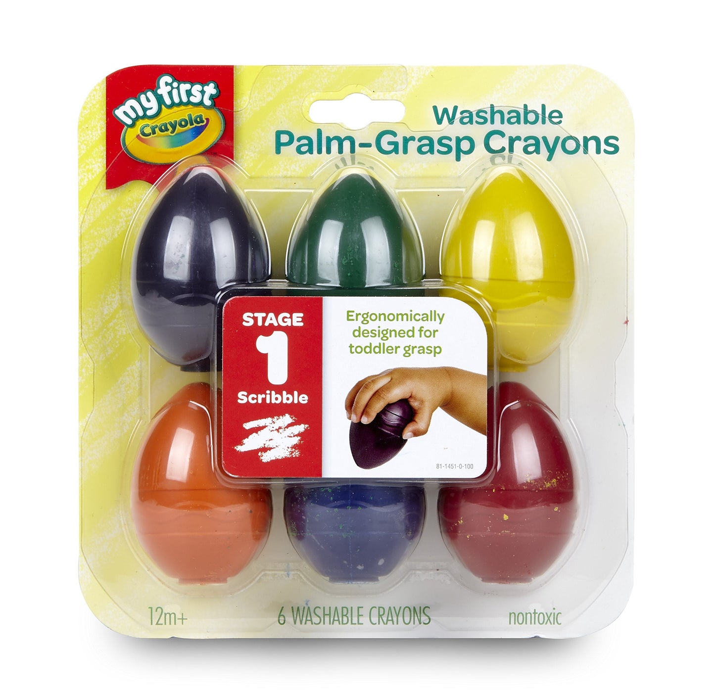 Crayola; My First Crayola; Palm-Grip Crayons; Art Tools; 6 Count; Designed for Toddlers