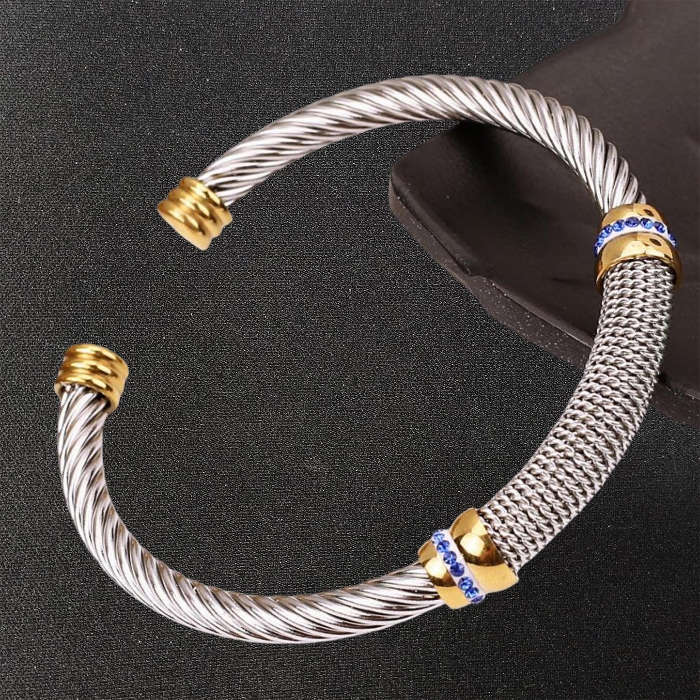 925 Sterling Silver Bracelet for Women Chunky Open Bangle for Men Twisted Cable Wire Bangle Bracelet Open Cuff Bangle Bracelet Simple Cuff Bangle Jewelry Gift for Valentine's Day Birthday Graduation