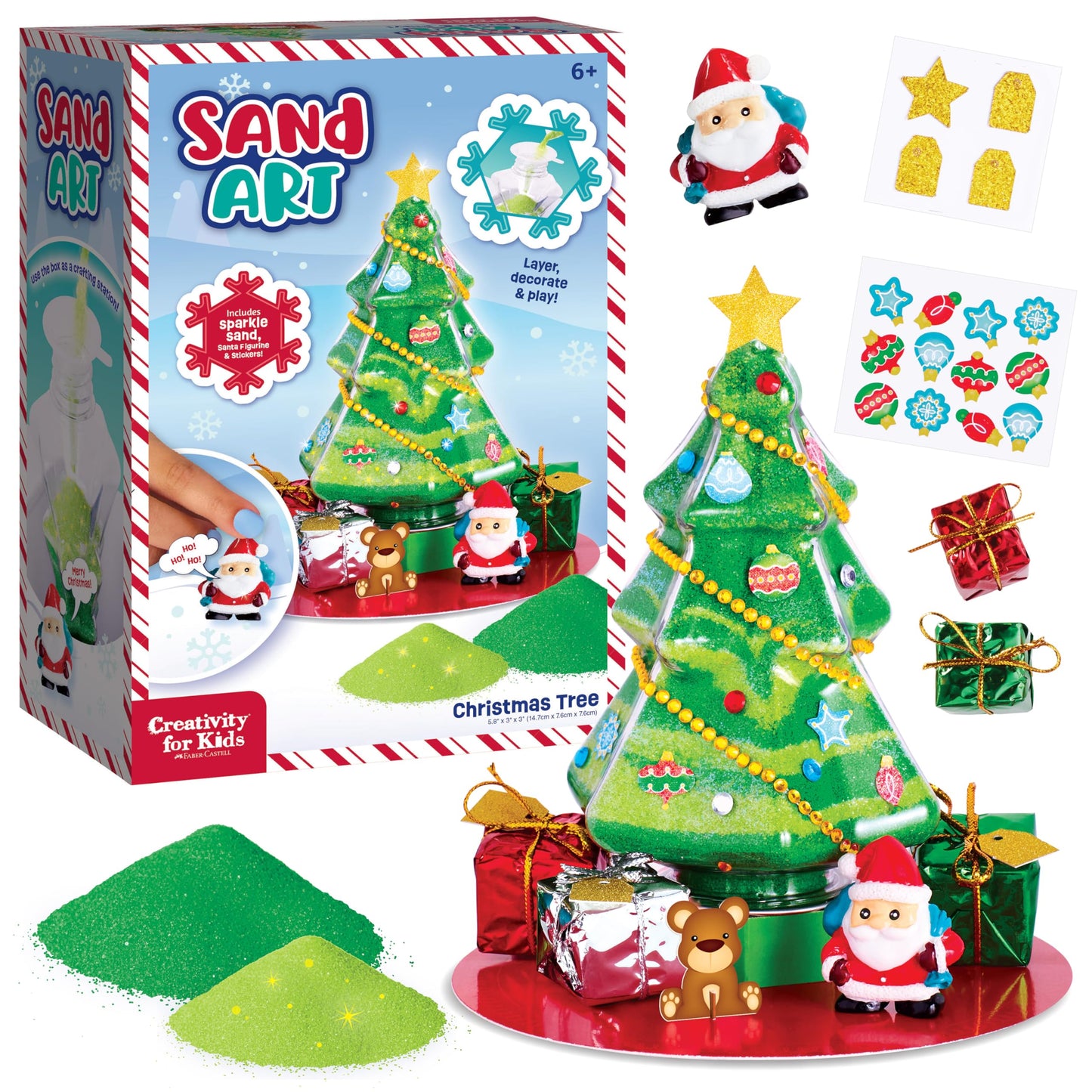 Creativity for Kids Sand Art Christmas Tree Kit | Layer, Design & Create Your Own Sparkly Tree | DIY Easter Basket Stuffer Arts & Crafts for Kids to Boost Creativity & Confidence (Ages 6+)