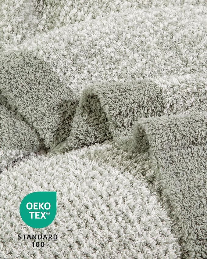 Super Soft Throw Blanket 50 x 60 Inches, Half-Side Plush Fuzzy Blanket for Couch, Sofa, Bed & Chair, Warm Cozy Lightweight Knit Blanket for Fall & Winter