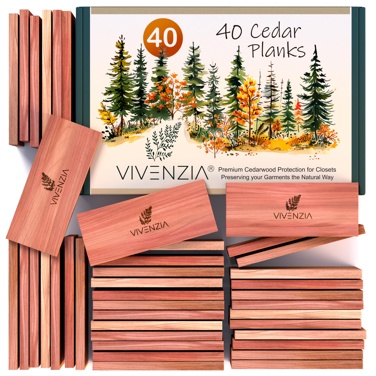 Cedar Blocks for Clothes Storage (40 Count)