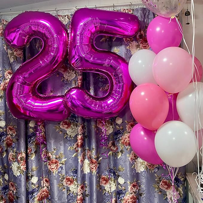 Rosy Purple 2 Balloon, Number Balloons 40 Inch, 2nd Balloon Number Birthday Decorations, Second Two Birthday Party Supplies, Number 2 Balloon