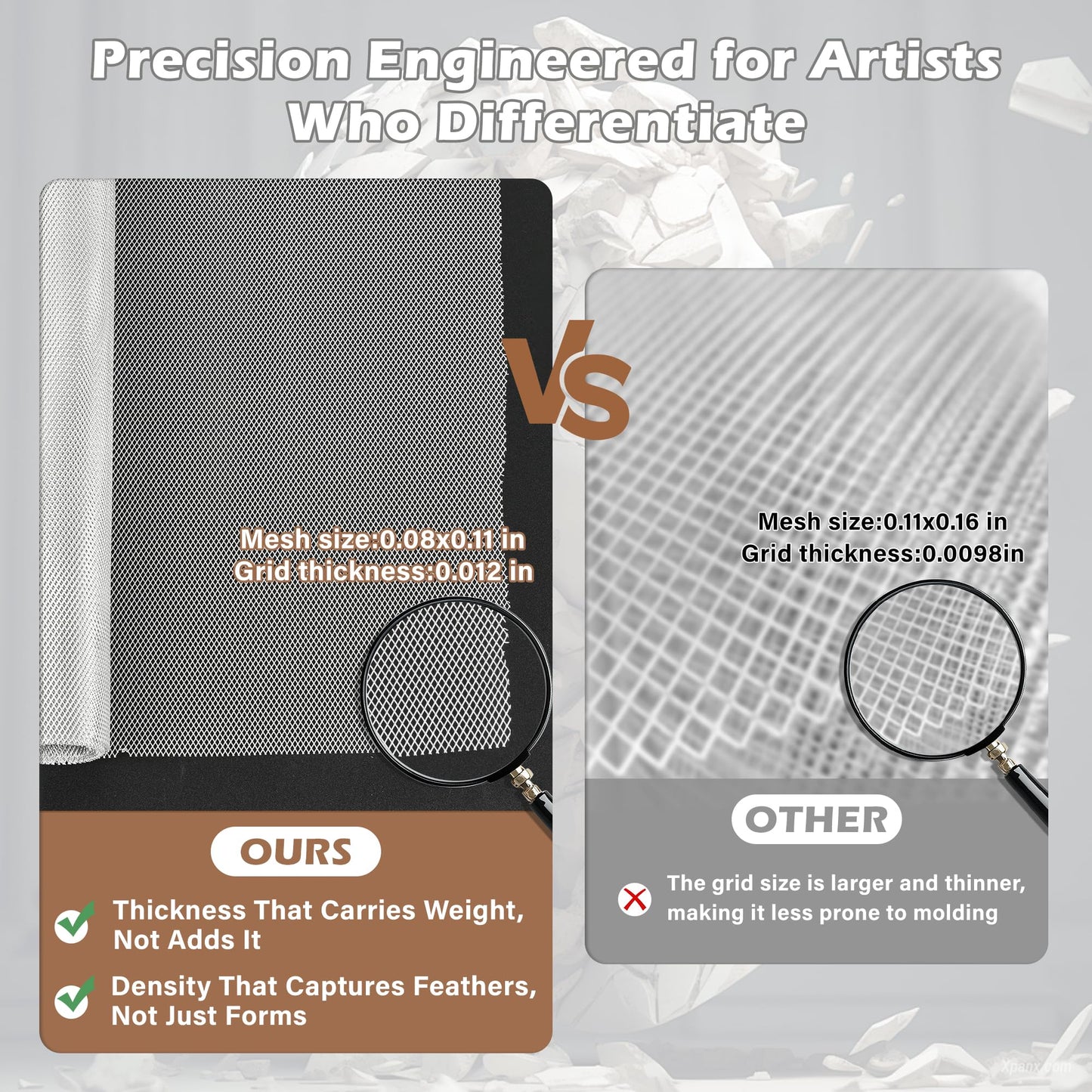 CELSOL Pro Sculpting Wire Mesh Roll 16"x100" (0.08x0.11 Ultra-Dense Grid) | Heavy Duty Aluminum Armature Mesh for Clay, Metal Art & DIY Crafts | Scissors-Cut, Rustproof, Artist-Approved