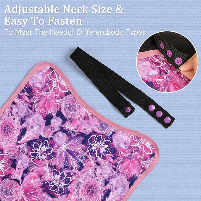 Adult Bibs-3 Pcs Washable Clothing Protector with Upgraded Crumb Catcher