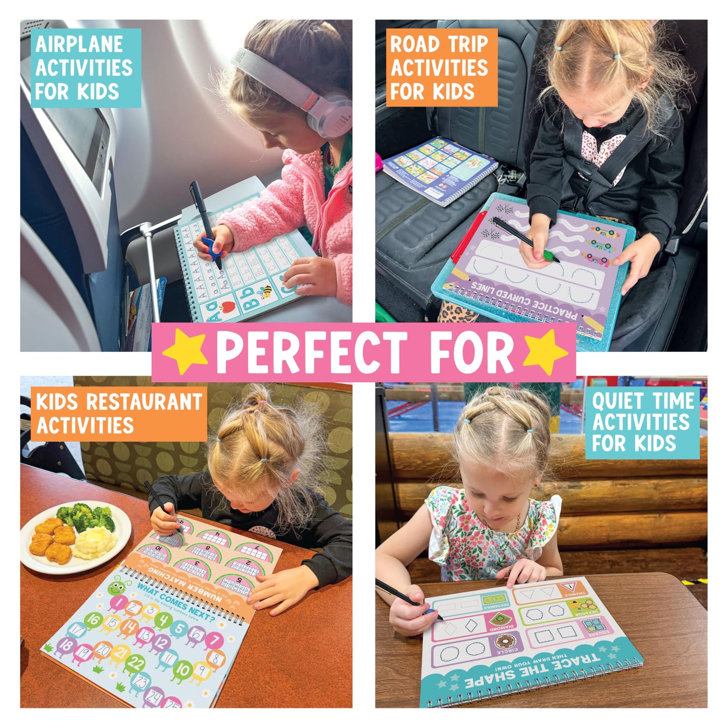 Hadley Designs Magic Grooved Writing Practice for Kids- Preschool Learning Activities, Letter Tracing for Kids Ages 3-5, Magic Book Handwriting Practice, Kindergarten Workbooks, Pre K Graduation Gifts