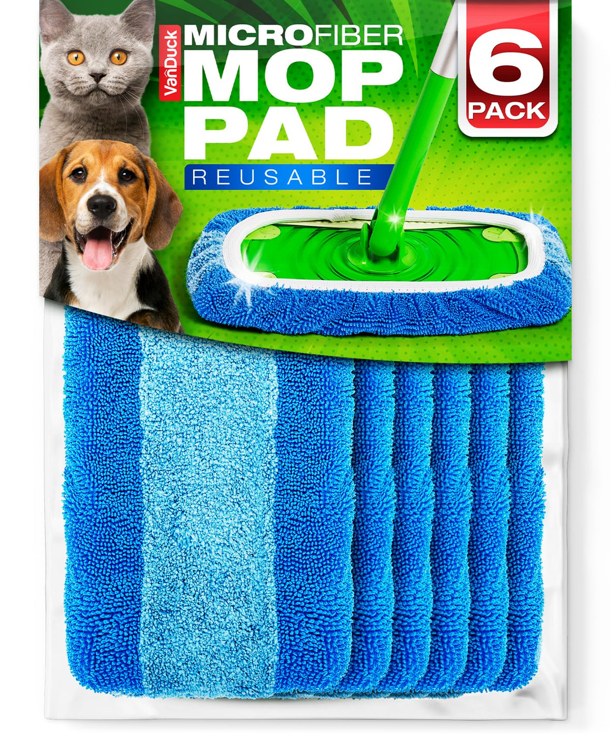 Reusable Microfiber Mop Pads for Swiffer Sweeper (6 Count)