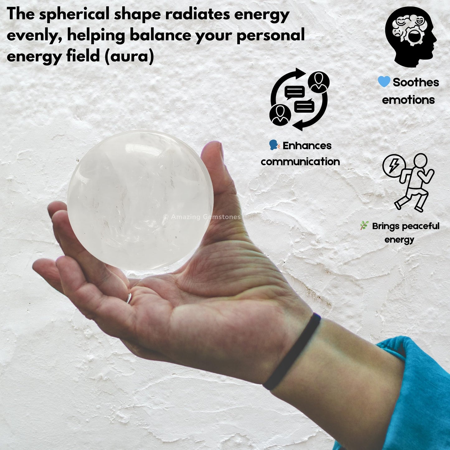 Amazing Gemstone Clear Quartz Crystal Ball with Stand - 2 Inches Crystal Sphere Meditation Balls for Witchcraft and Decorative Balls