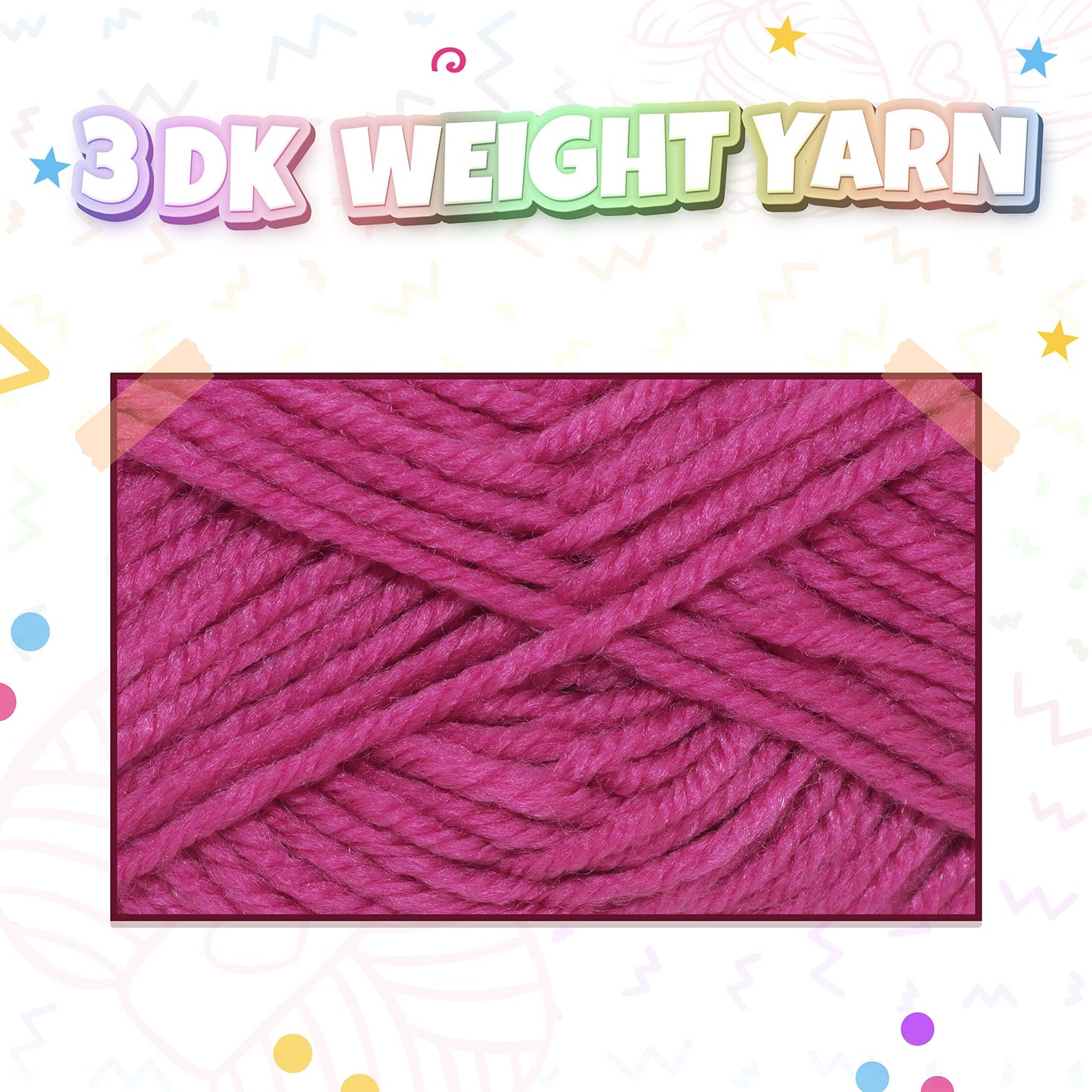 TYH Supplies 40 Mini Acrylic Yarn Skeins, 880 Yards – Crochet Kit for Beginners & Crafters, Soft DK/Light Worsted Yarn for Amigurumi Animals, Small Crafts & Knitting Projects