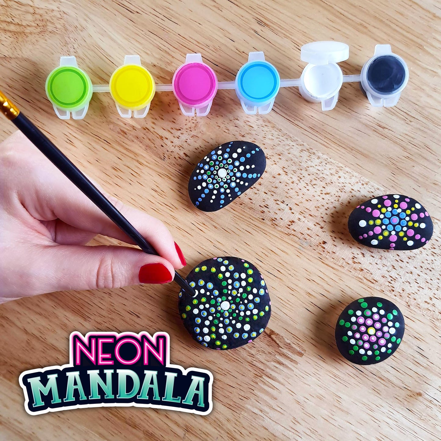 ArtSkills Rock Painting Kit - 18 Rocks - Geode, Mandala & Glow in the Dark Rock Painting, Arts and Crafts for Kids