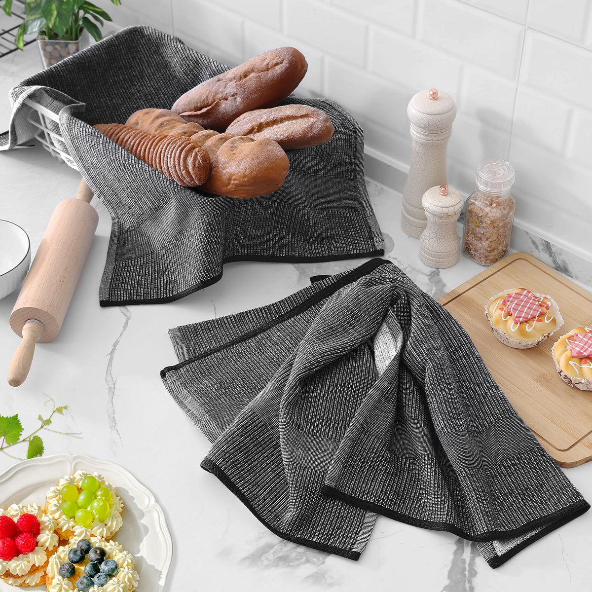 380 GSM Cotton Premium Kitchen Towels 3 Pack (3 Count)