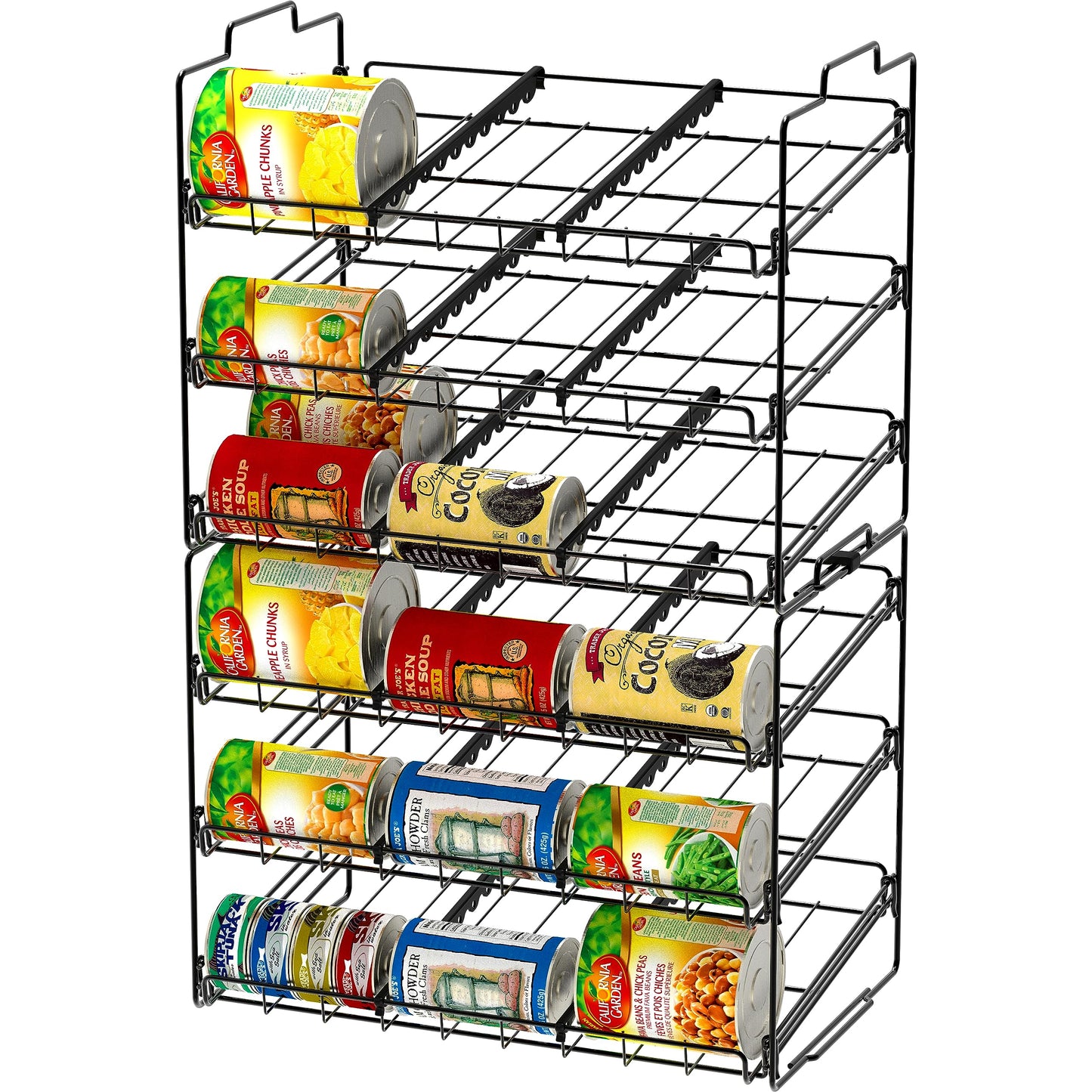 Deco Brothers Stackable Can Rack Organizer for Kitchen and Pantry, 3 Tier, Black