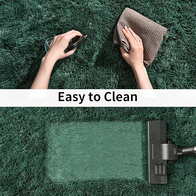 Soft Runner Rugs for Bedroom Hallways New Upgraded Non-Slip Bottom, 2x3 Green Fluffy Shag Throw Area Rug for Bedside Dorm, Long Shaggy Furry Carpet for Nursery Living Room