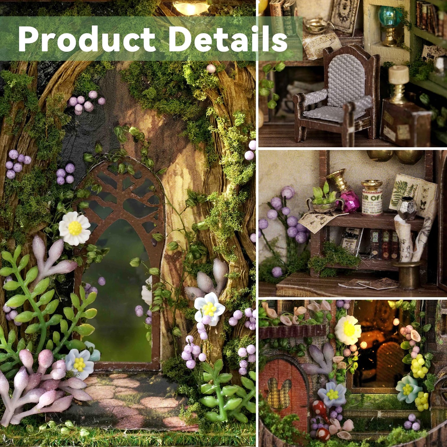 Flever Dollhouse Miniature DIY House Kit Creative Room with Furniture for Romantic Valentine's Gift (Forest Wonderland)