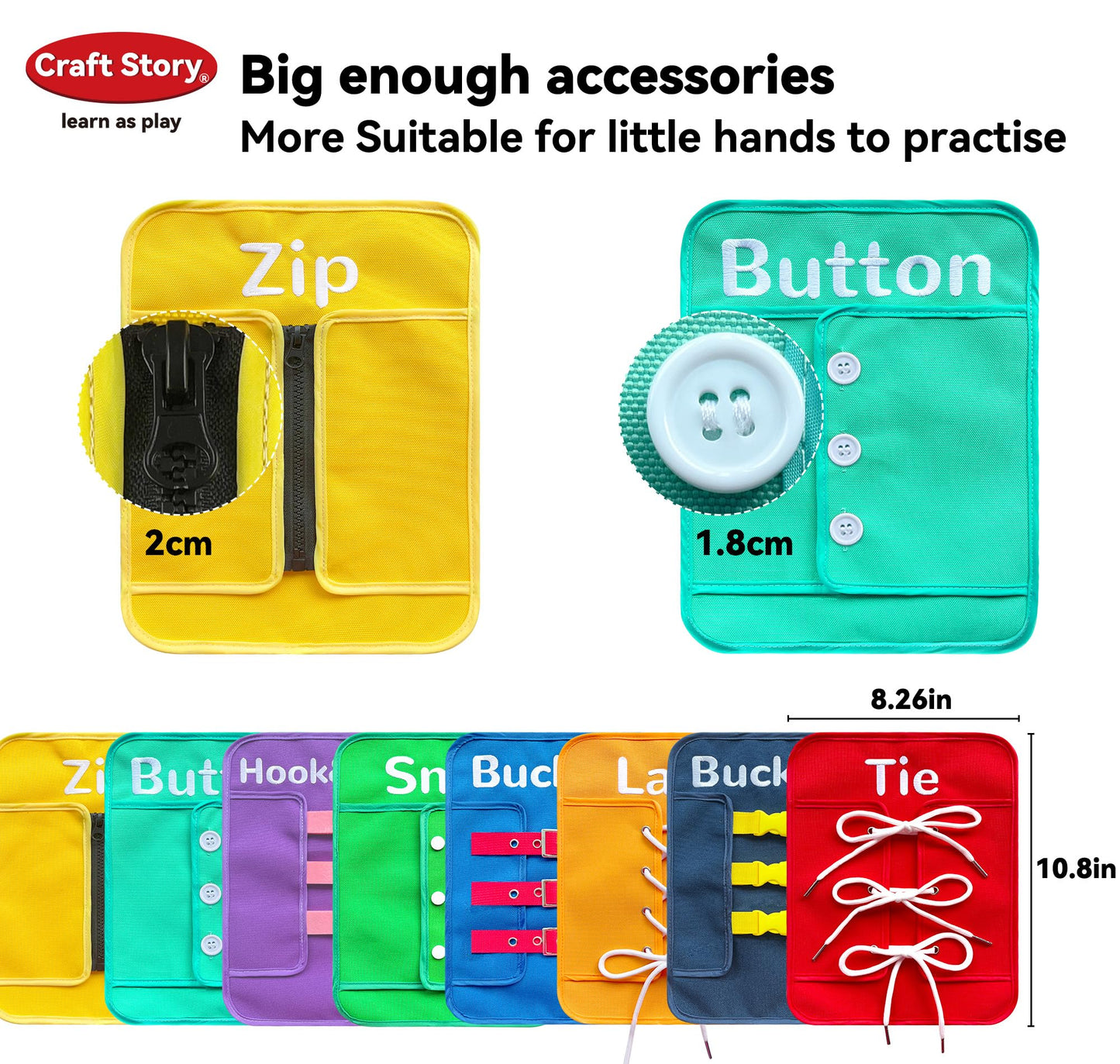 Craftstory Toddlers Montessori Busy Board for 3 4 5 Years Basic Life Skills, Sensory Toys for Boys Girls Preschool Clam Down Learning Activities