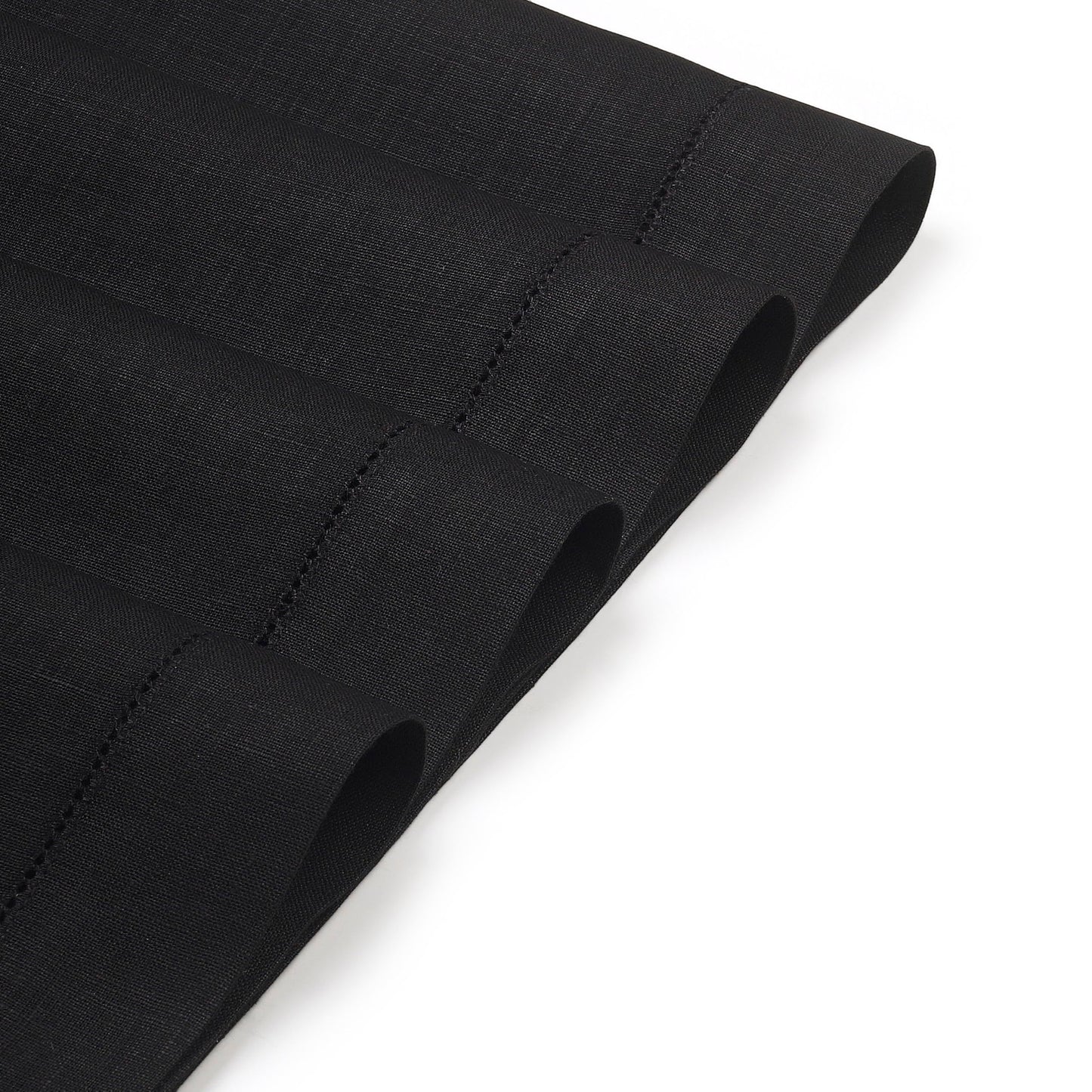 D’Moksha Homes Value Pack - Black Linen Table Runner and Placemats Set: 1 Linen Table Runner (14 x 36 Inch) and 4 Linen Placemats (14 x 19 inch); 5 pcs in Total; 100% Pure European Linen