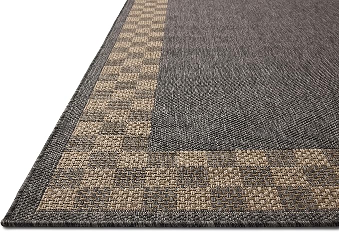 Loloi Chris Loves Julia Providence Collection PRC-01 Charcoal/Natural 7'-6" x 10', .12" Pile Height, Indoor/Outdoor Area Rug