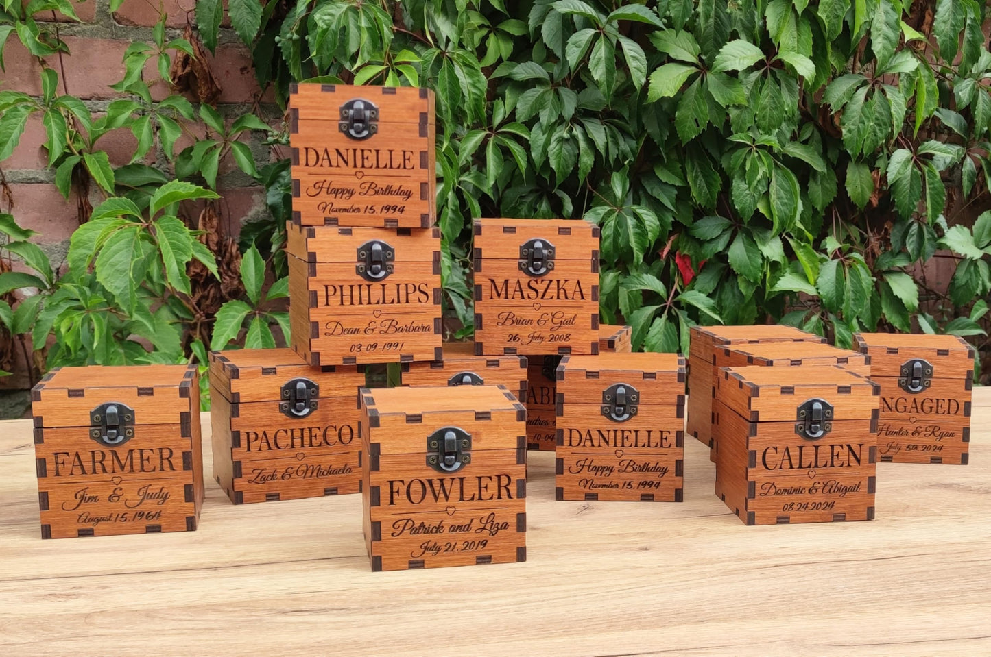 Candle in Engraved Wooden Box, Personalized Gifts for Couple, Engagement, Personalized Wedding gifts Anniversary