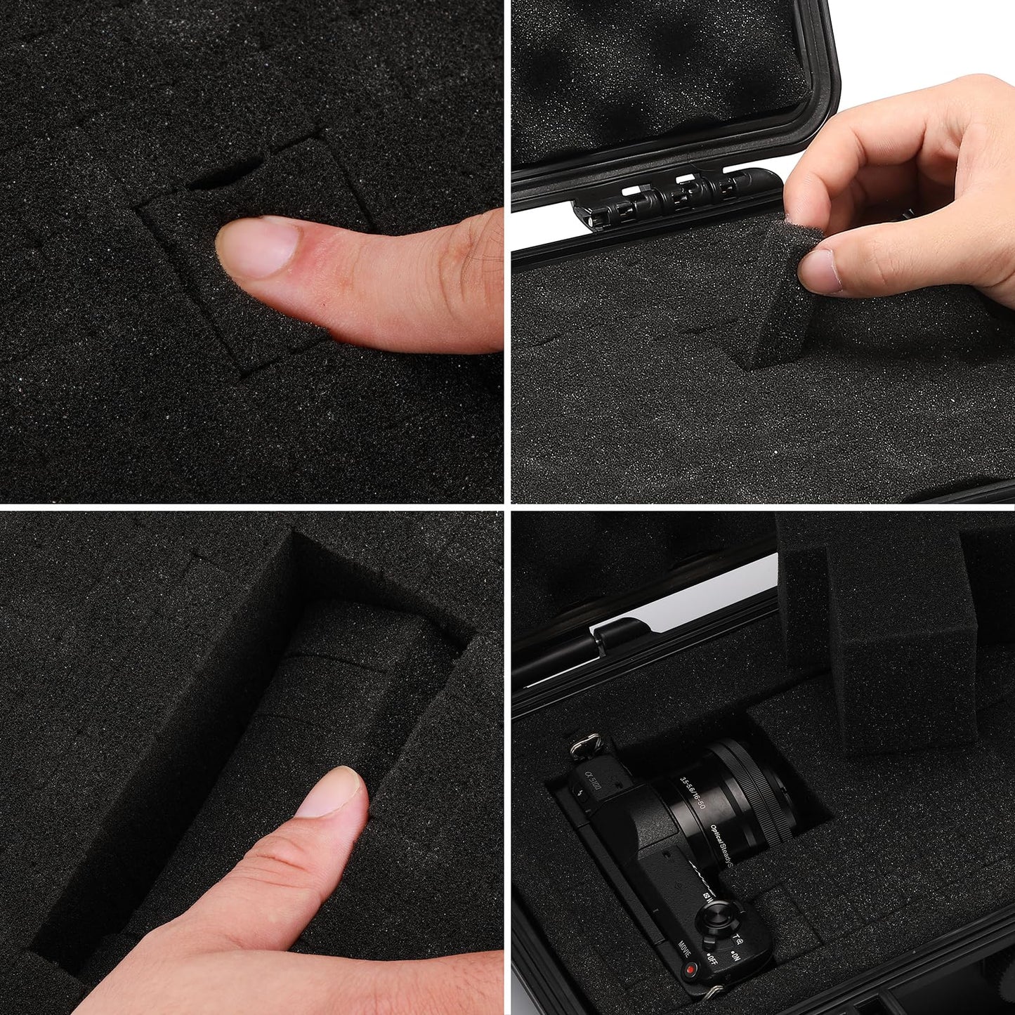 Mayouko Portable Tool Box with Shock- Proof Sponge, Water Proof Grade IP67, Waterproof Hard Case with Foam Insert, Shockproof Carrying Case, Explosion Proof Box, 11.6"L×8.3"W×3.9"H