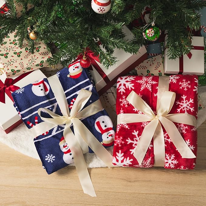 PAVILIA Christmas Throw Blanket | Red Snowflake Christmas Fleece Blanket | Soft, Plush, Warm Winter Cabin Throw, Twin 60x80 (Red/White Snowflake)