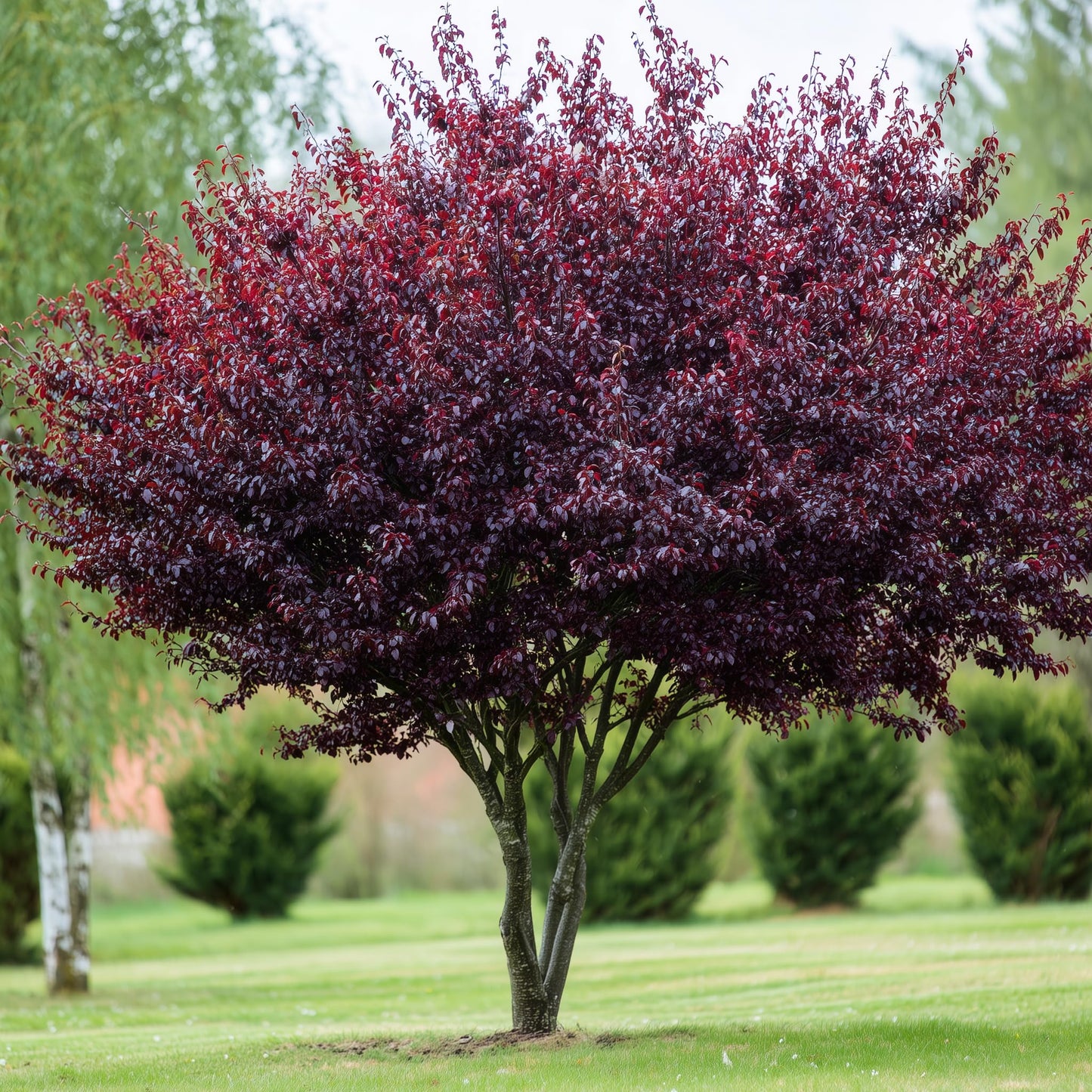 2 Purpleleaf Sand Cherry Shrubs/Trees - 18-24" Tall Live Plants - Purple Leaf Cistena Plum Bushes - Prunus x cistena - (2 Pack)