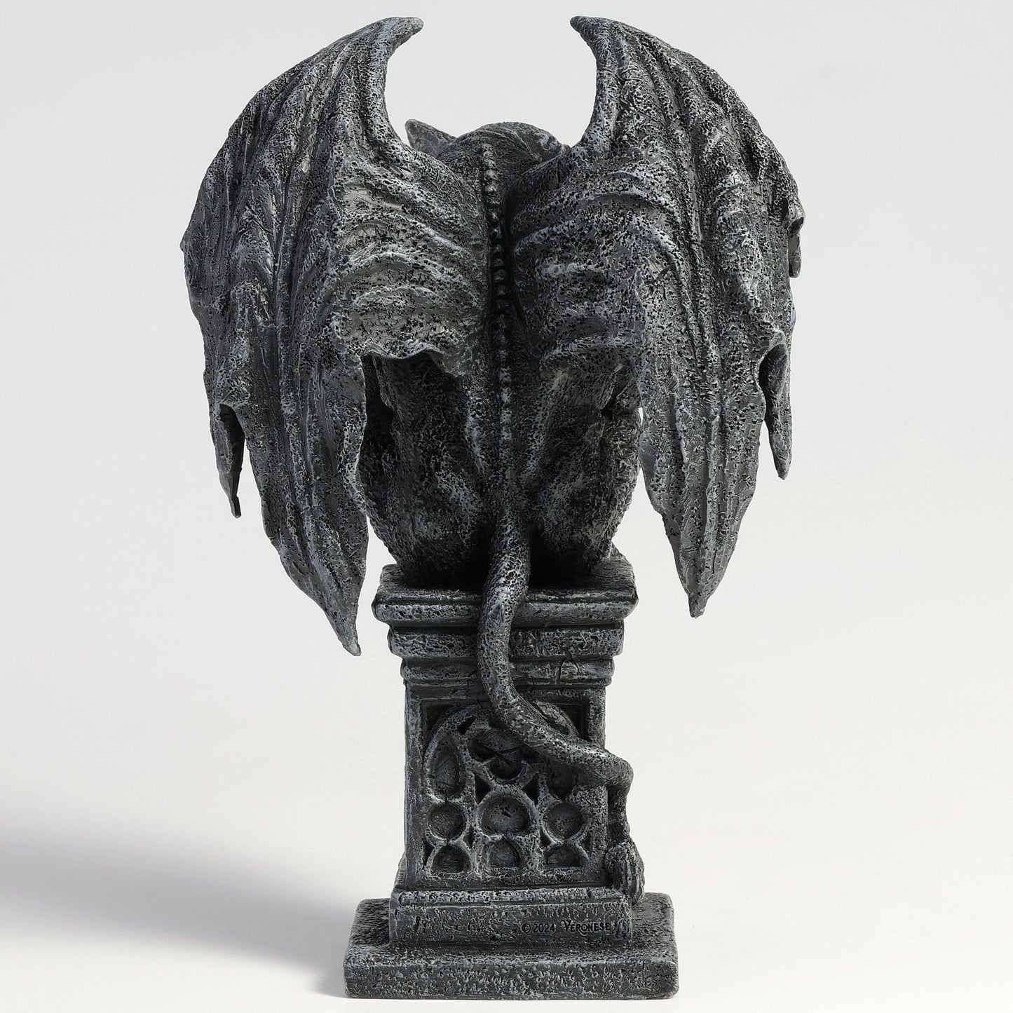Veronese Design 7 1/8 Inch Beast Gargoyle on Pedestal Sitting Leg Crossed Polyresin Collectible Statue Figurine Gothic Fantasy Decor for Home or Gift